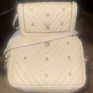 Stylish Cream Quilted Women's Bag Set